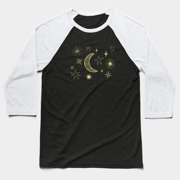 Night Sky Baseball T-Shirt by nyah14